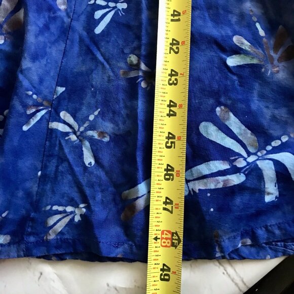 HIBISCUS COLLECTION HAWAII Dress Dragonfly Print Sleeveless Blue Size XL - Picture 8 of 8